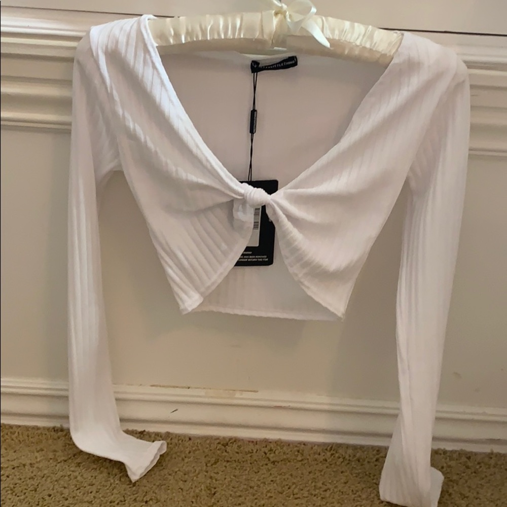 Pretty little thing long sleeve crop top